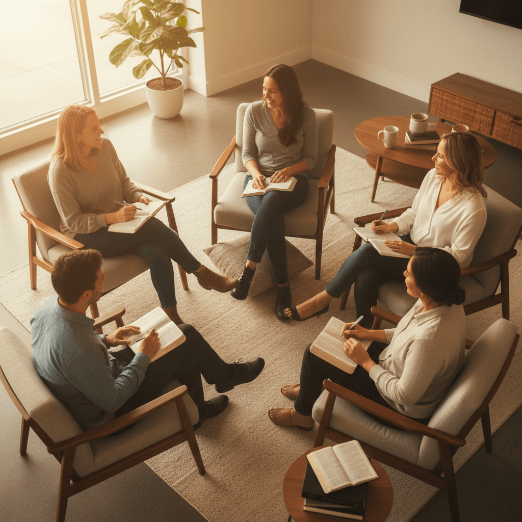 Bible study group in discussion