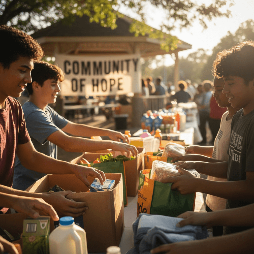 Crew Ministry teens serving the community together
