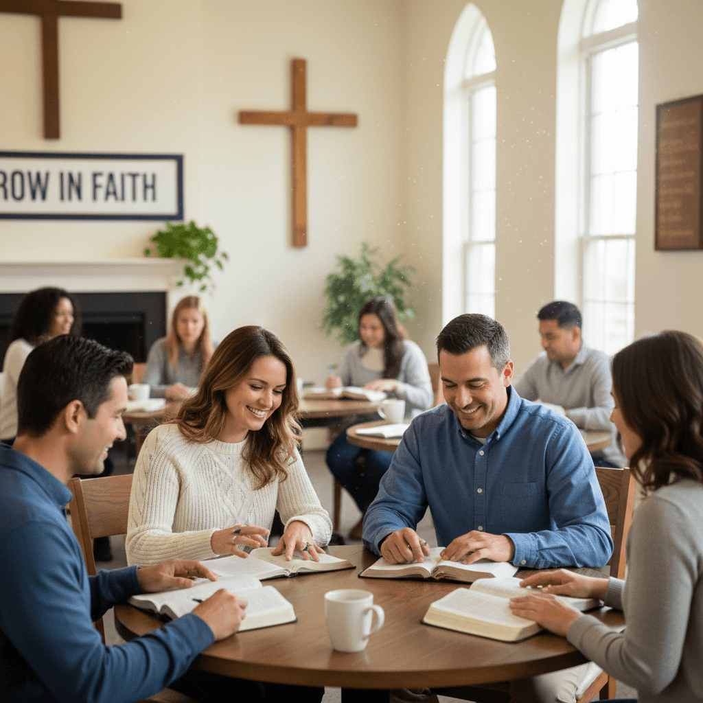 Couple engaged in Bible study at Enamorados ministry