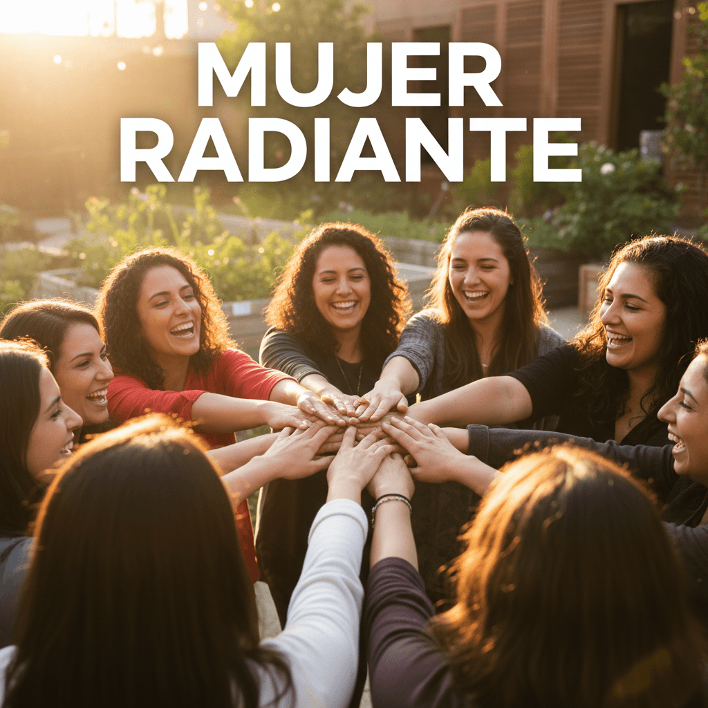 Hands together in celebration at Mujer Radiante community gathering