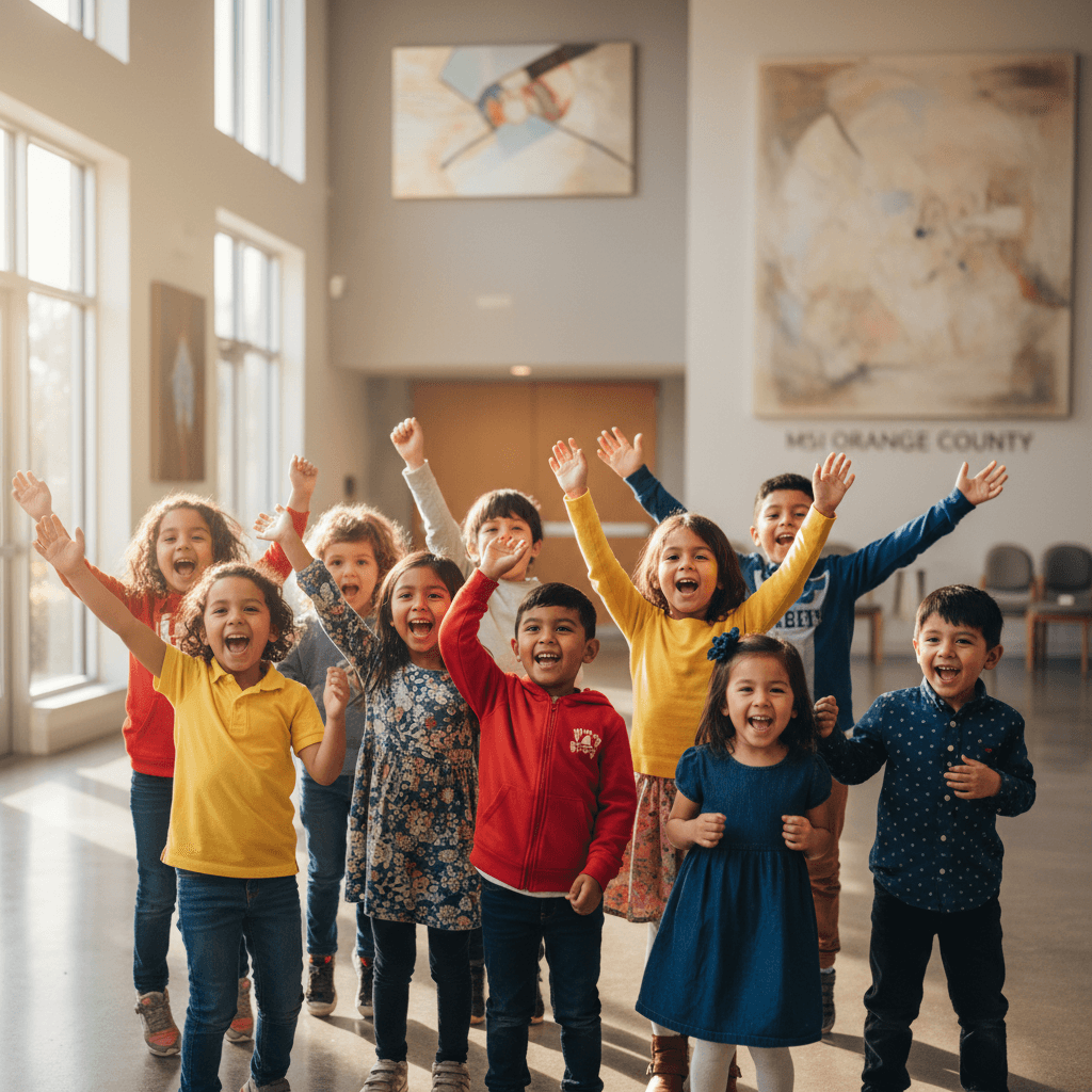 Children celebrating together