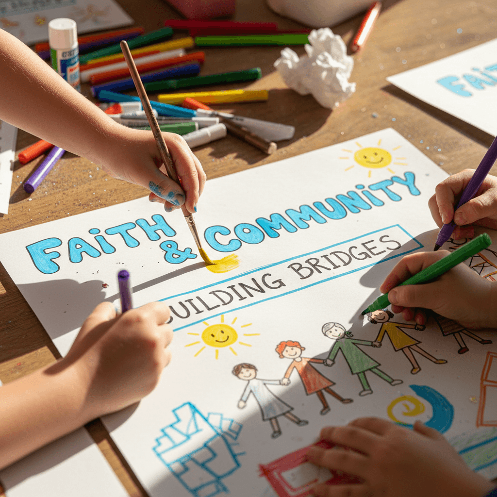 Children creating art together