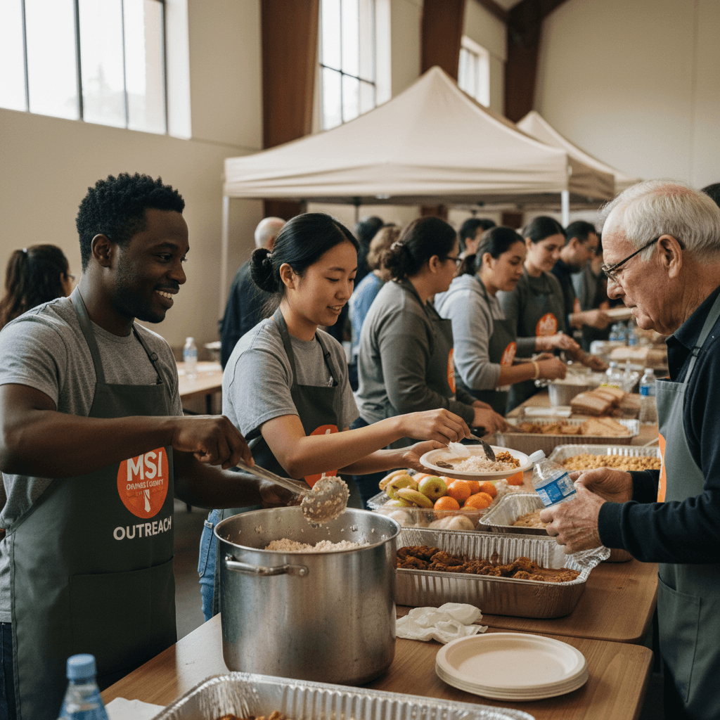 Church volunteers serving the community