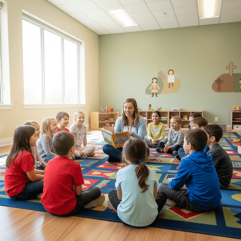 Children learning together in MSI Kids faith session