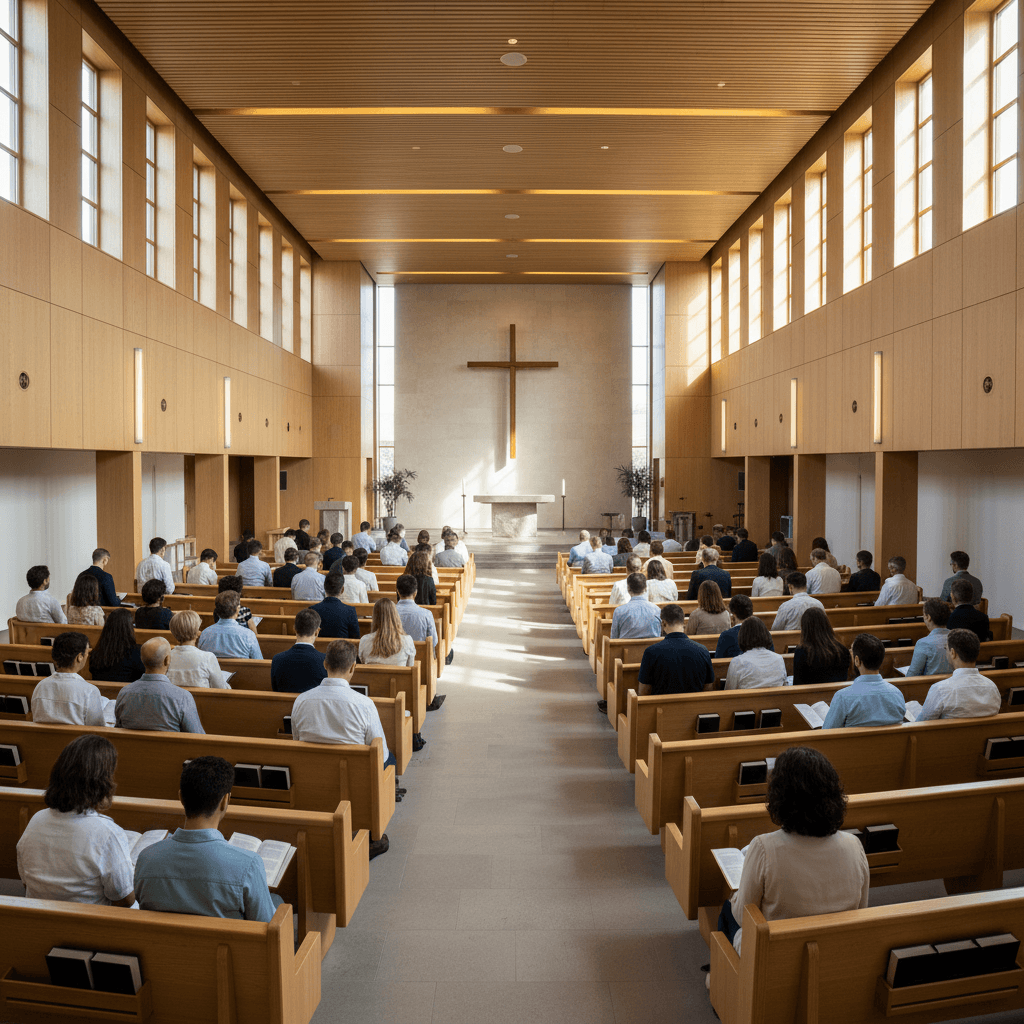Congregation gathered for worship service