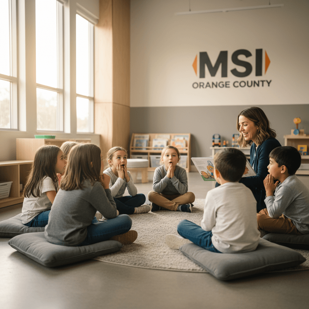 Children listening to faith-based story