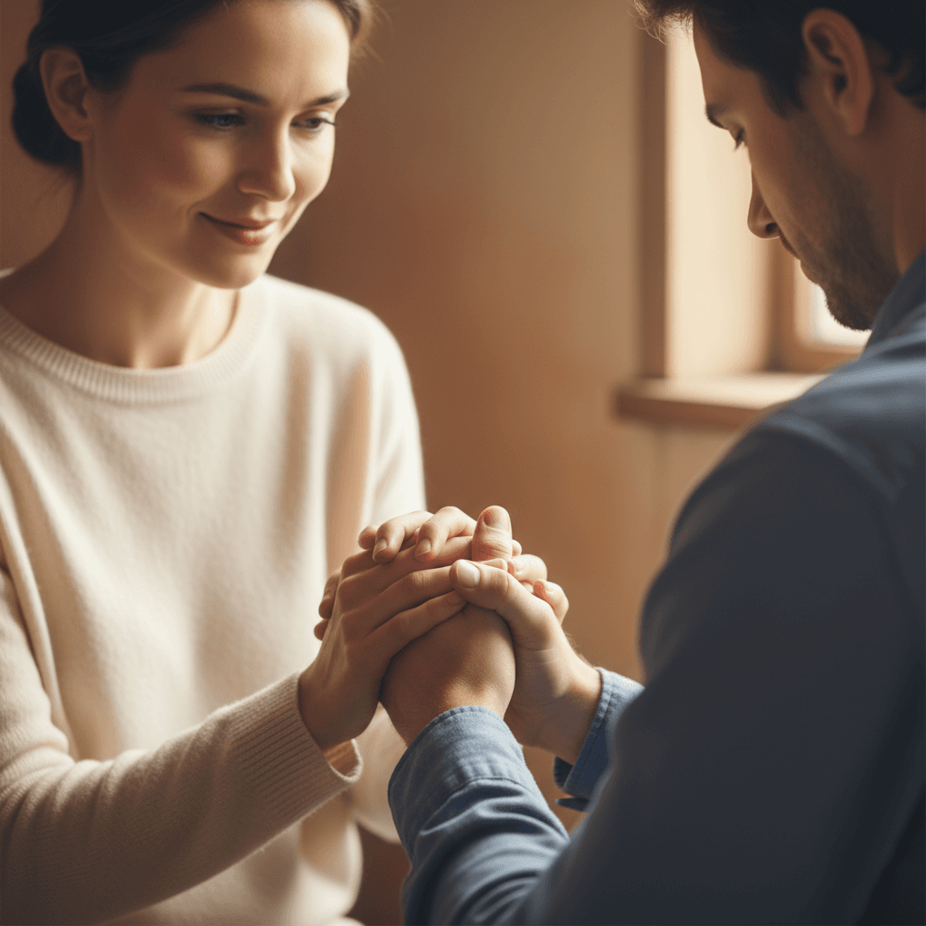 Pastoral care and prayer moment with community member