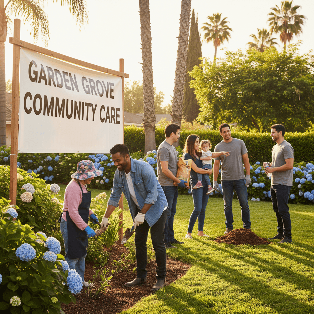 Hombres Valientes serving the community through volunteer work