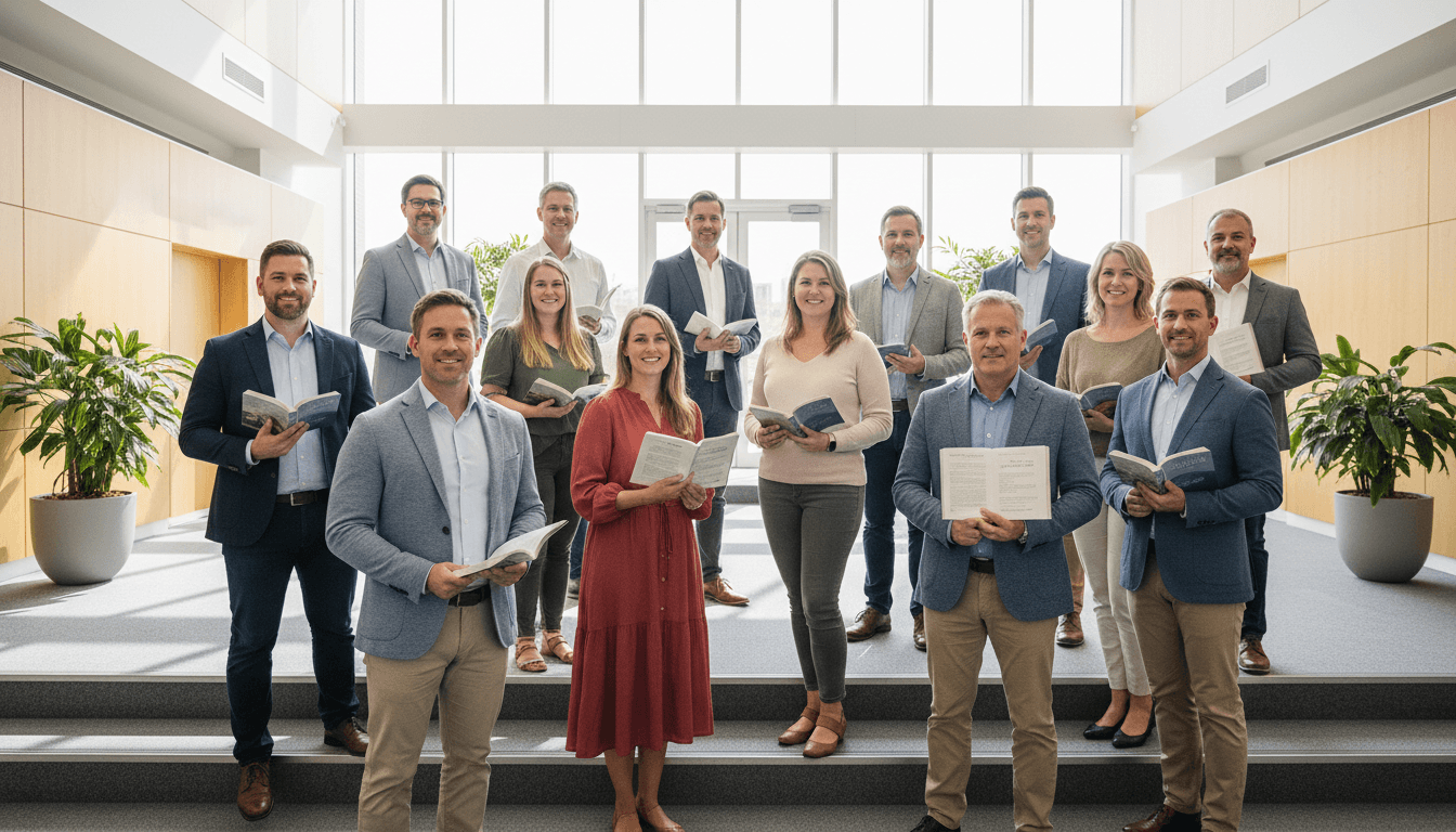 Church community members connecting and fellowshipping in indoor gathering space